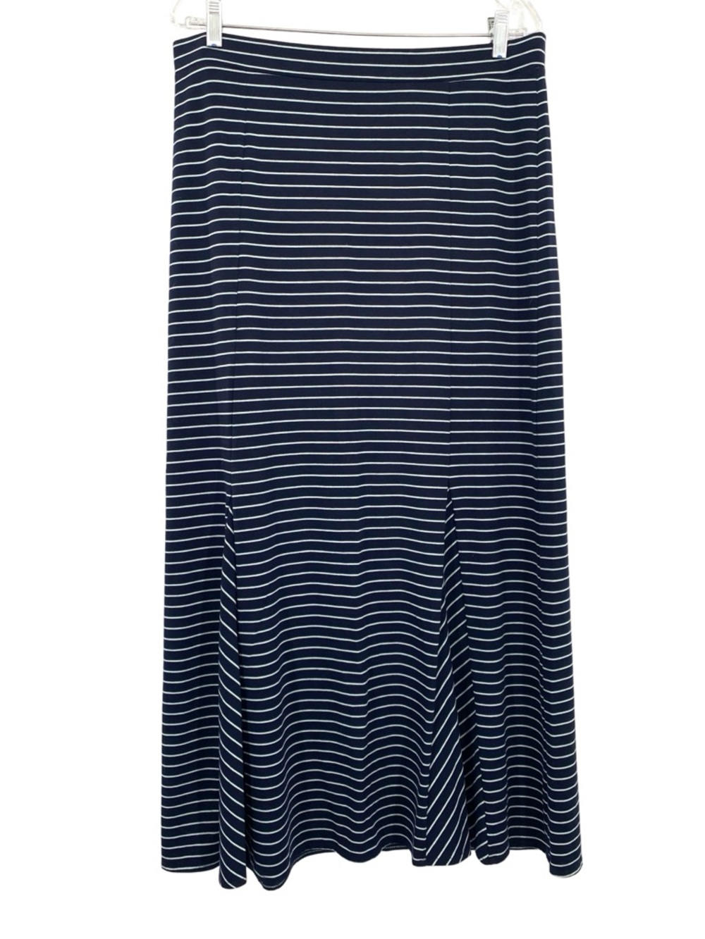 The Limited Navy Blue & White Stripe Jersey Stretch Maxi Skirt Large